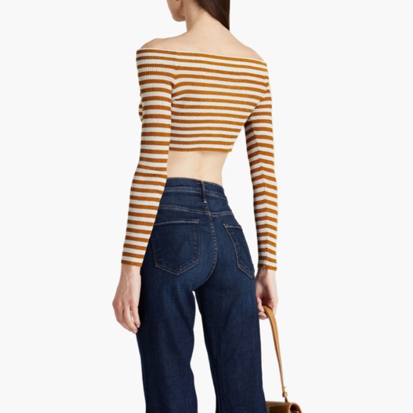 MISSONI Off The Shoulder Metallic Stripe Ribbed Top- US10 - MSRP $495.00 BNWT - Picture 3 of 4